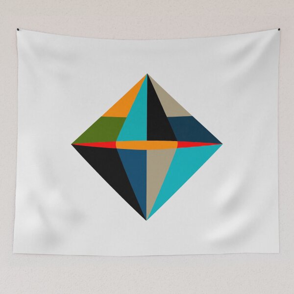 Item preview, Geometric Diamond Fine Art Poster – Modern Abstract Blue & Green Wall Art Print designed and sold by paulo silveira.