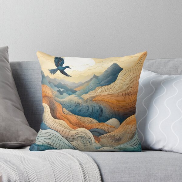 Item preview, The Flight of Dawn – Abstract Bird Over Sunlit Mountains designed and sold by MDKey DESIGN.