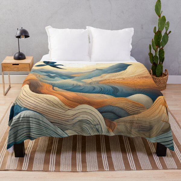 Item preview, The Flight of Dawn – Abstract Bird Over Sunlit Mountains designed and sold by MDKey DESIGN.