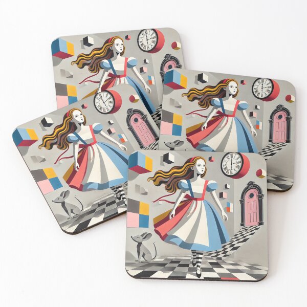 Item preview, Modern Alice — Pink Door and Floating Cubes designed and sold by FusiTink.
