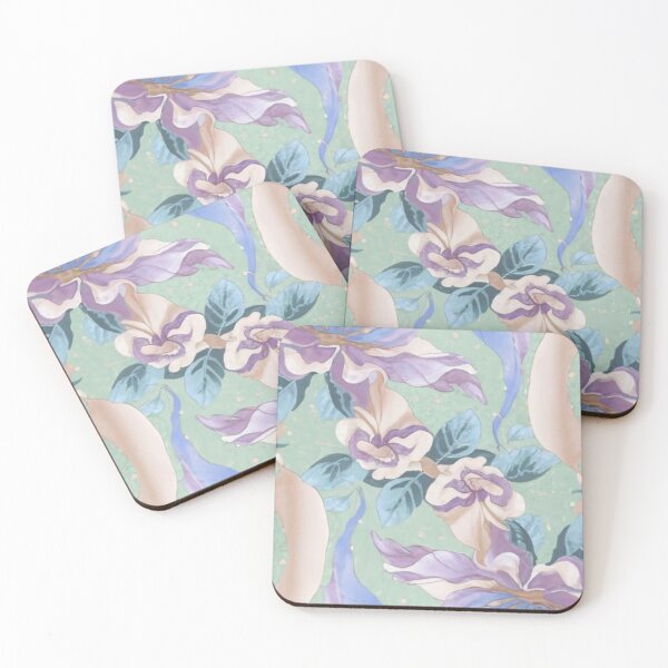 Item preview, flowers on a beige background with a floral pattern, holography, dark pink and gray colors, gold leaf overlay, Chinese cultural motifs, careful details, organic material - cute style, fantasy version designed and sold by gulka8.
