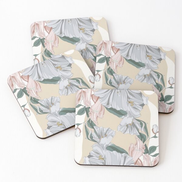 Item preview, flowers on a beige background with a floral pattern, holography, dark pink and gray colors, gold leaf overlay, Chinese cultural motifs, careful details, organic material - cute style, fantasy version designed and sold by gulka8.