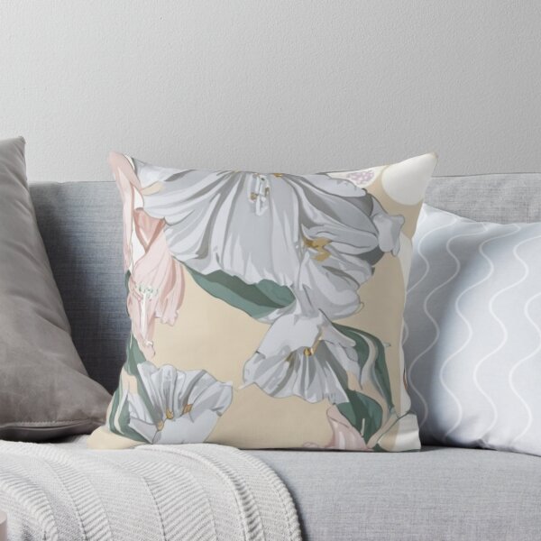 Item preview, flowers on a beige background with a floral pattern, holography, dark pink and gray colors, gold leaf overlay, Chinese cultural motifs, careful details, organic material - cute style, fantasy version designed and sold by gulka8.