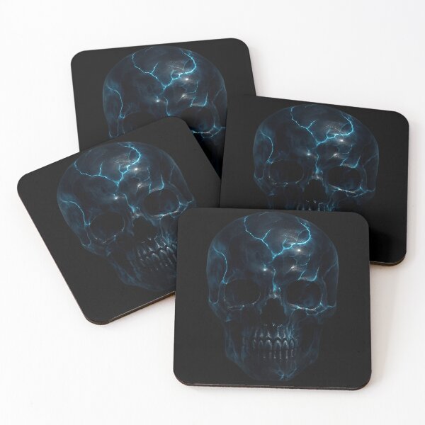 Item preview, Obsidian Skull with Electric Cracks designed and sold by LaNadaYFundante.
