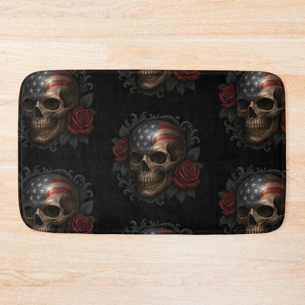 Item preview, Gothic Skull with Roses and Patriotic Steel designed and sold by LaNadaYFundante.