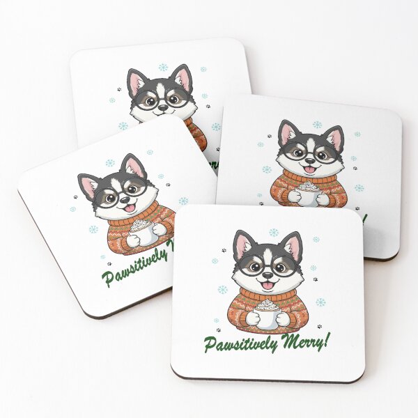Item preview, Pawsitively Merry Gerberian Shepsky in Christmas Sweater with Hot Cocoa | Dog Lovers designed and sold by The Real Life Symphony.