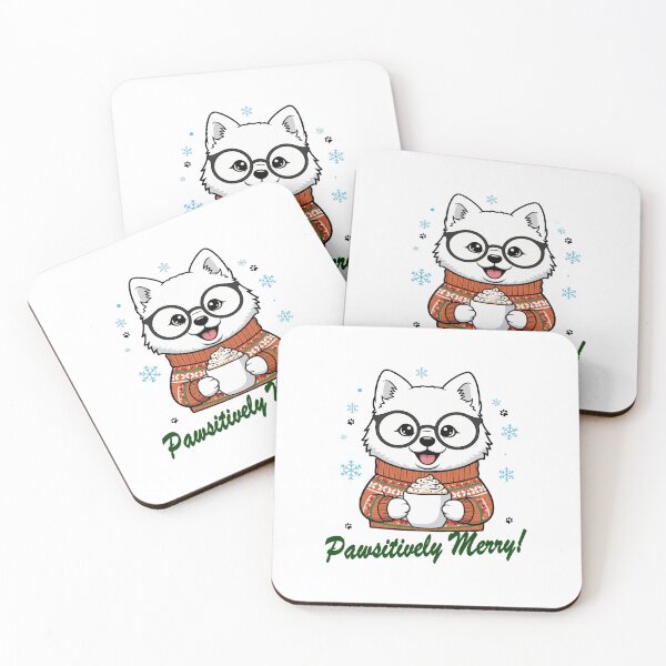 Item preview, Pawsitively Merry Samoyed in Christmas Sweater with Hot Cocoa | Dog Lovers designed and sold by The Real Life Symphony.