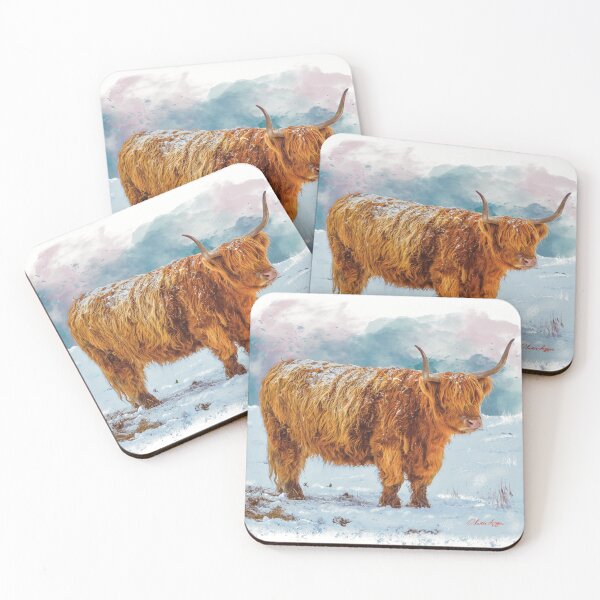 Item preview, “Humble The Highland Cow” snow scene designed and sold by Printfantasia .