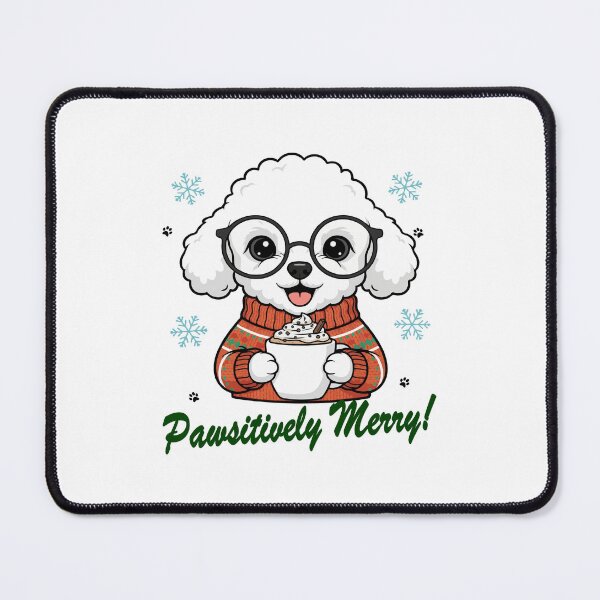 Item preview, Pawsitively Merry Teacup Poodle in Christmas Sweater with Hot Cocoa | Dog Lovers designed and sold by The Real Life Symphony.