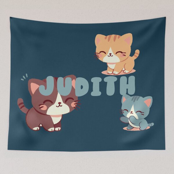 Item preview, Cute Cats and Name Judith – Kawaii Personalized Design designed and sold by karolinahinc.
