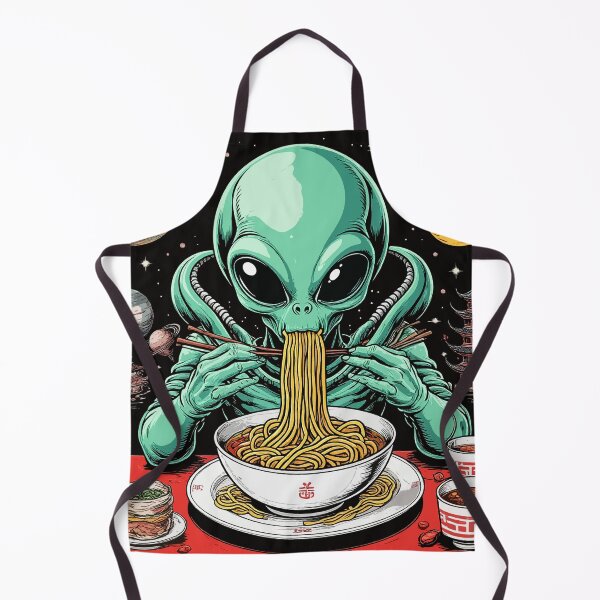 Item preview, Chinese Alien Eats Ramen. Cosmic Extraterrestrial Eats Noodles. Chinese Food designed and sold by PeasyEasy.