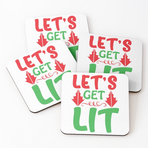 Item preview, Let's Get Lit - Funny Christmas Lights Party Quote designed and sold by FuzionRaptor.