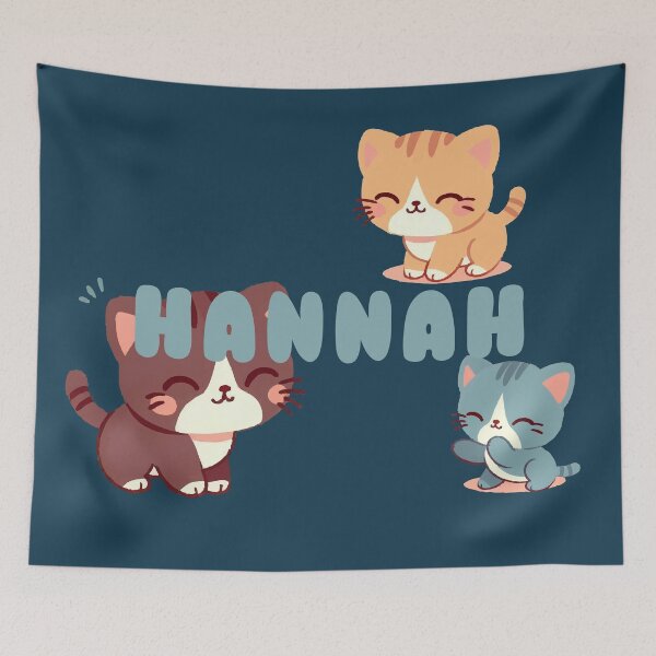 Item preview, Cute Cats and Name Hannah – Kawaii Personalized Design designed and sold by karolinahinc.