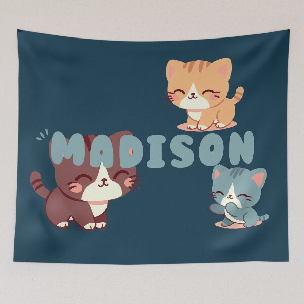 Item preview, Cute Cats and Name Madison – Kawaii Personalized Design designed and sold by karolinahinc.