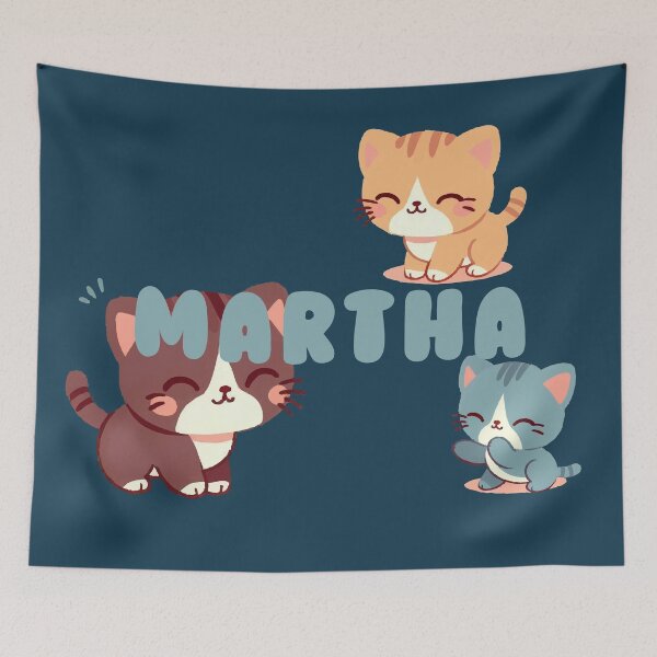Item preview, Cute Cats and Name Martha – Kawaii Personalized Design designed and sold by karolinahinc.