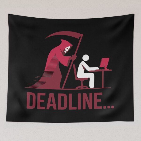 Item preview, Deadline Grim Reaper Office Humor Print designed and sold by cabana.space.