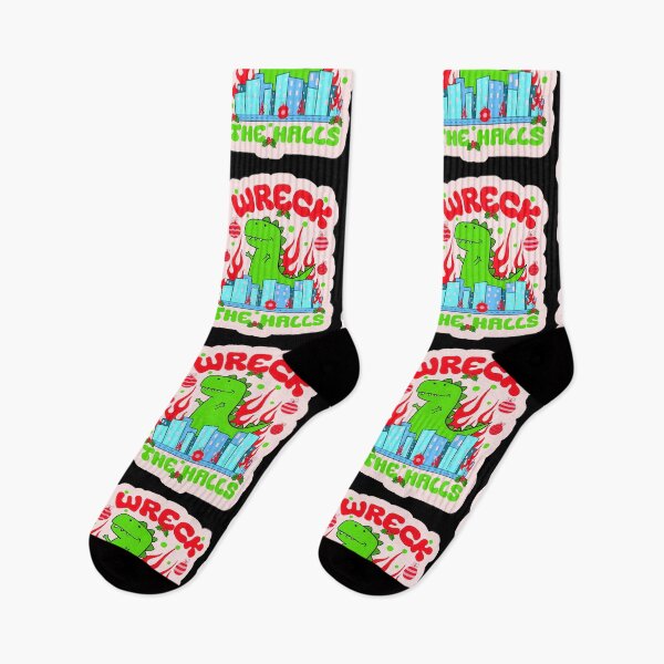 Item preview, Dinosaur Christmas Godzilla Holiday Pun designed and sold by Renata Illustrata.