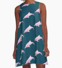 Dolphin Origami A-Linien Kleid