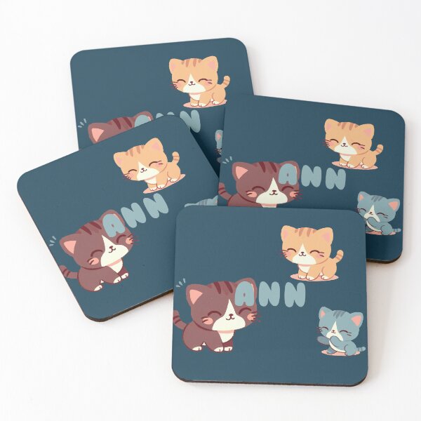 Item preview, Cute Cats and Name Ann – Kawaii Personalized Design designed and sold by karolinahinc.