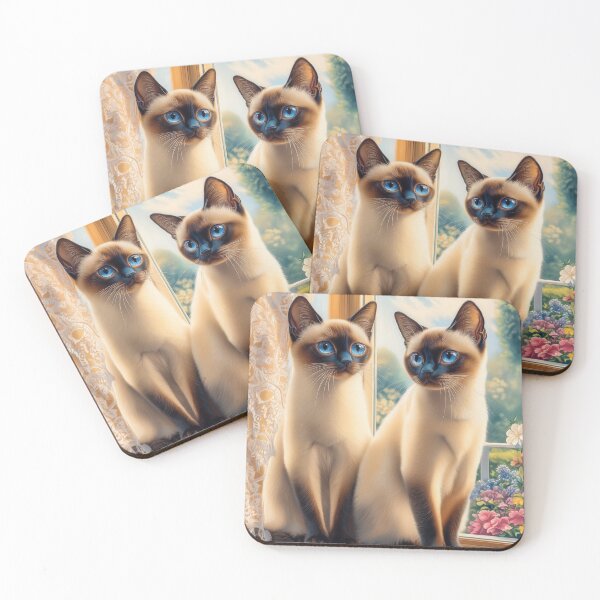 Item preview, Two Siamese Cats by the Window designed and sold by PetsArt.