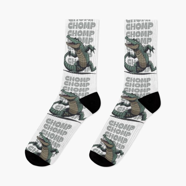 Item preview, Retro Cartoon Alligator Running with "CHOMP CHOMP" designed and sold by davidjulie.