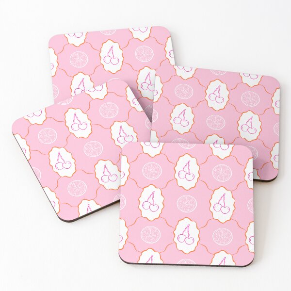 Item preview, Coquette Cherries Pink and Orange Pattern designed and sold by Olive Lane Creative.