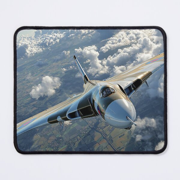 Item preview, Delta Wing Vulcan In Flight Over the Cold War Landscape designed and sold by Skyframe Aviation.