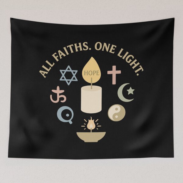 Item preview, All Faiths One Light – Interfaith Unity, Peace, and Hope Candle Design designed and sold by AddictiveDesign.