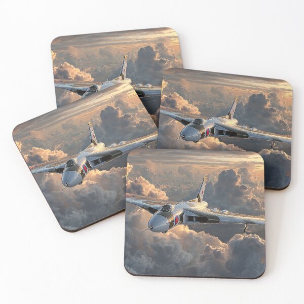 Item preview, British Vulcan At Sunset with Contrails Behind designed and sold by Skyframe Aviation.