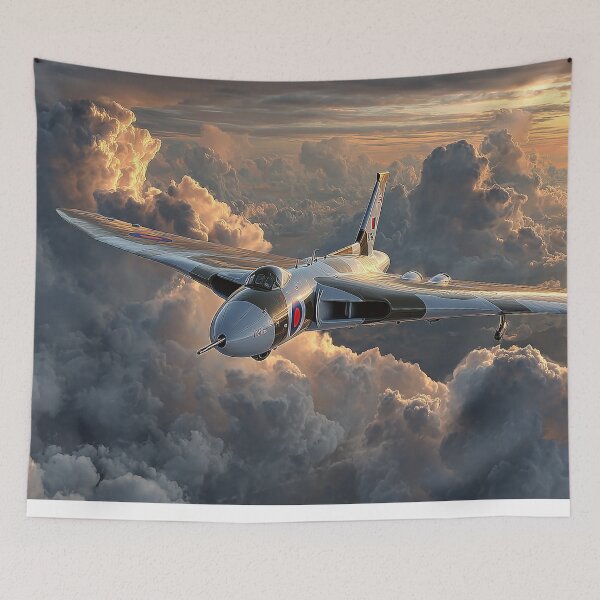 Item preview, British Vulcan At Sunset with Contrails Behind designed and sold by Skyframe Aviation.