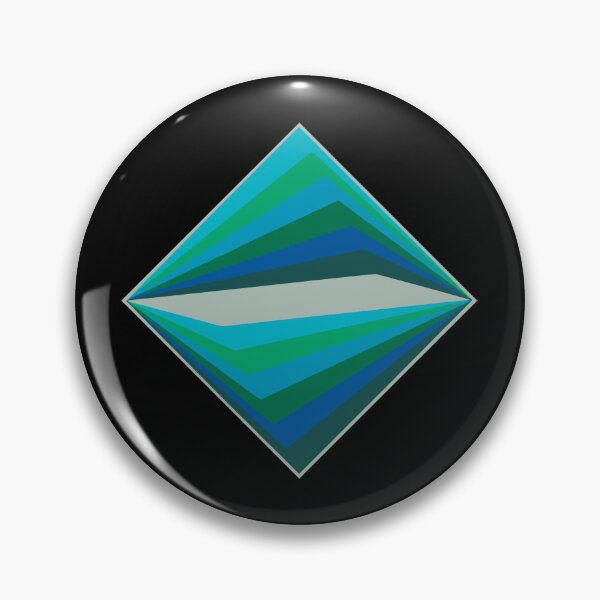 Item preview, Blue & Green Geometric Diamond Abstract Poster – Modern Minimalist Wall Art with Radiating Stripes and Tunnel Effect designed and sold by paulo silveira.