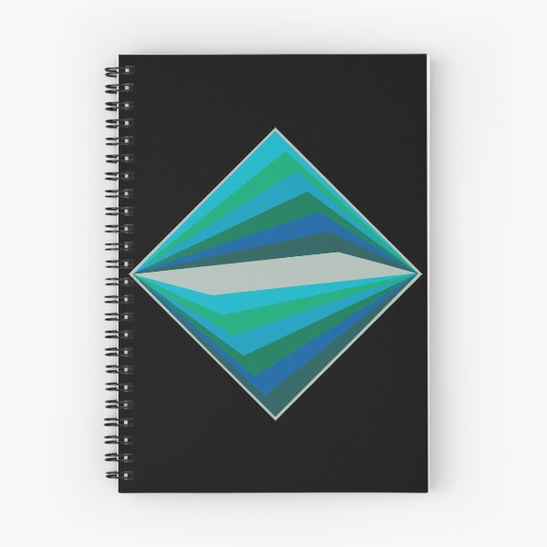 Item preview, Blue & Green Geometric Diamond Abstract Poster – Modern Minimalist Wall Art with Radiating Stripes and Tunnel Effect designed and sold by paulo silveira.