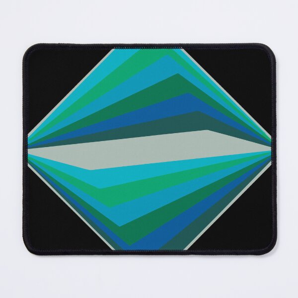 Item preview, Blue & Green Geometric Diamond Abstract Poster – Modern Minimalist Wall Art with Radiating Stripes and Tunnel Effect designed and sold by paulo silveira.