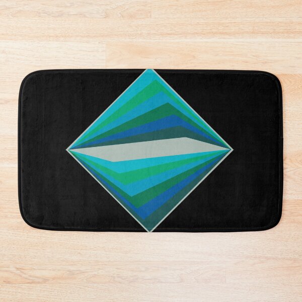 Item preview, Blue & Green Geometric Diamond Abstract Poster – Modern Minimalist Wall Art with Radiating Stripes and Tunnel Effect designed and sold by paulo silveira.