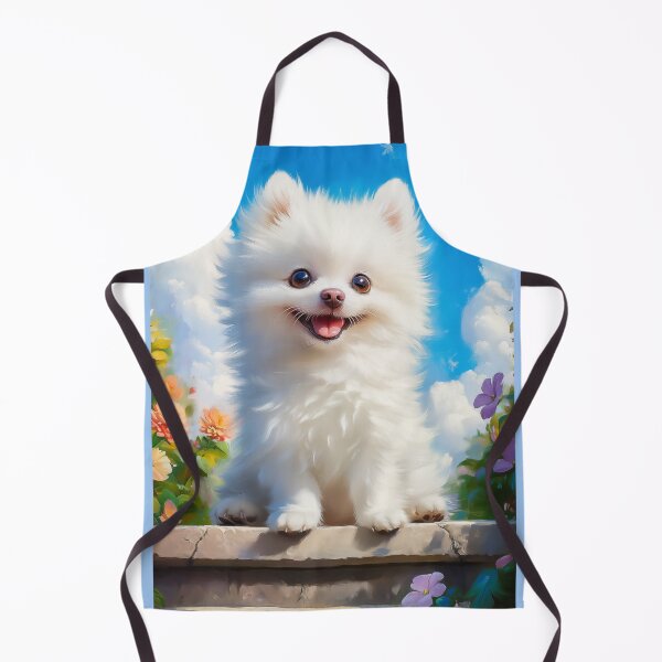 Item preview, Happy White Pomeranian Puppy Portrait designed and sold by PetsArt.