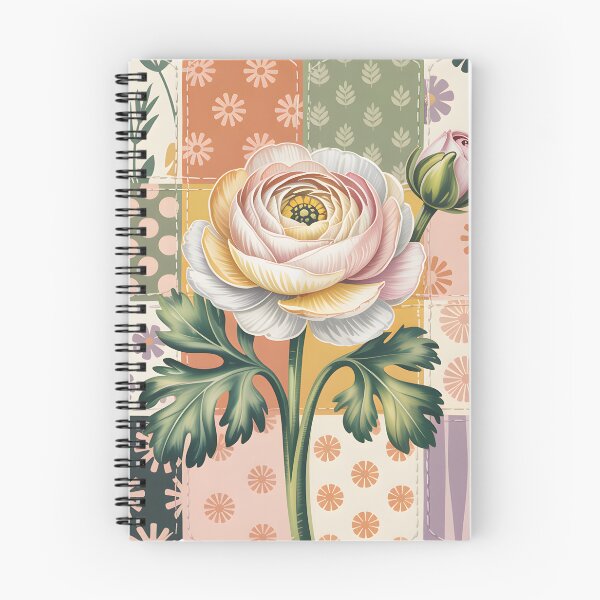 Item preview, White Ranunculus Patchwork designed and sold by JessArty ⭐⭐⭐⭐⭐.