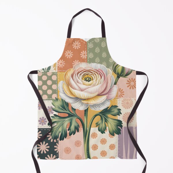 Item preview, White Ranunculus Patchwork designed and sold by JessArty ⭐⭐⭐⭐⭐.