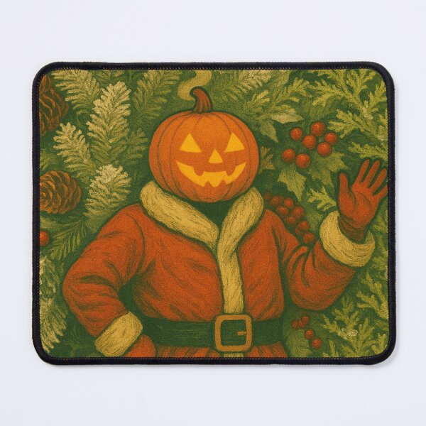 Item preview, Headless Horseman as Santa: Pumpkin Santa Claus Gothic Holiday Christmas Art designed and sold by TheHorsemanRidesAgain.