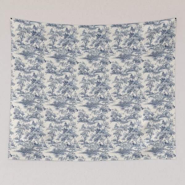 Item preview, Toile de Jouy Blue White Pattern | Cottagecore French Vintage Home Decor designed and sold by EvgeniiaSim.
