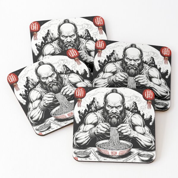 Item preview, Chinese Bodybuilder Eats Ramen. Armrestler Eats Noodles. Chinese Food. Strong Man.  designed and sold by PeasyEasy.