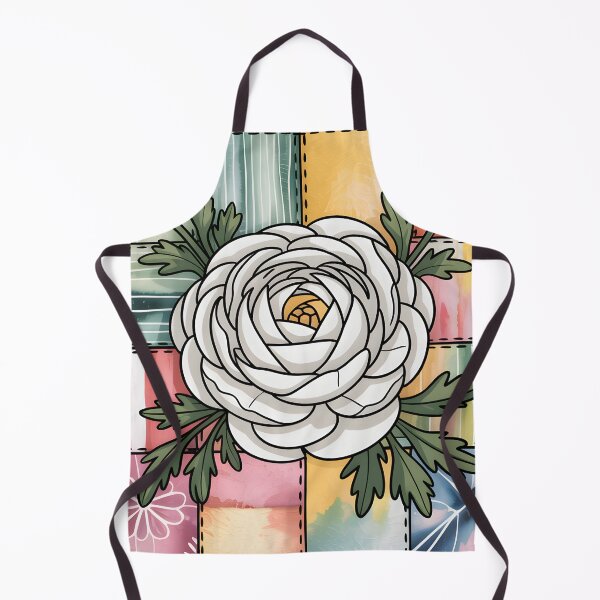 Item preview, White Ranunculus Patchwork designed and sold by JessArty ⭐⭐⭐⭐⭐.