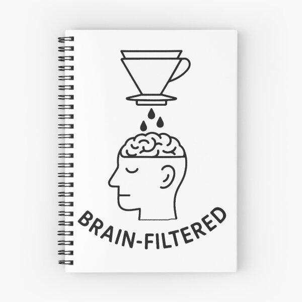 Item preview, Brain-Filtered – Minimalist Coffee Humor Illustration designed and sold by OthersideCoffee.