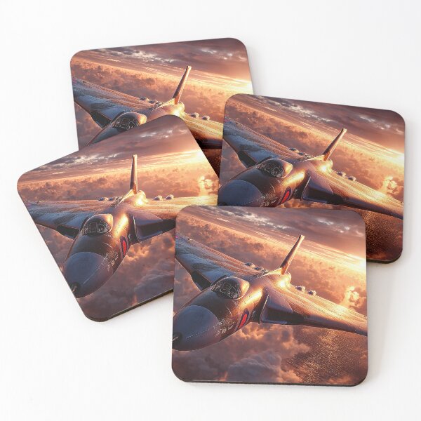 Item preview, Avro Vulcan Soaring Over the Coast in the Glow of Sunset designed and sold by Skyframe Aviation.
