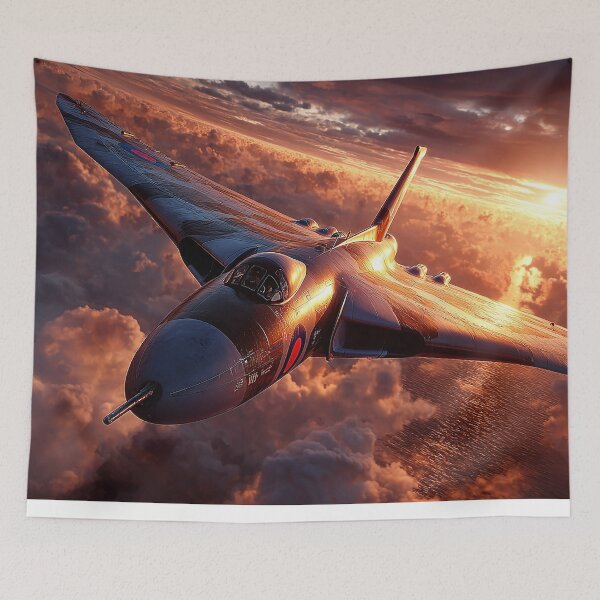 Item preview, Avro Vulcan Soaring Over the Coast in the Glow of Sunset designed and sold by Skyframe Aviation.