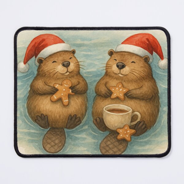 Item preview, Christmas Beavers with Gingerbread Cookies designed and sold by Meandmyshop.