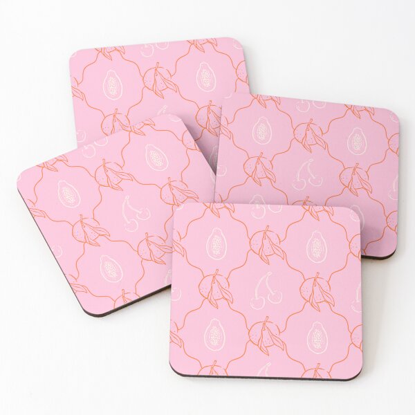 Item preview, Pink and Orange Coquette Cherries, Guava and Citrus Pattern designed and sold by Olive Lane Creative.