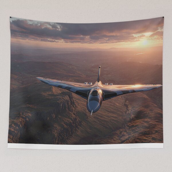 Item preview, The Vulcan Bomber On a Tactical Sortie in the Glow of Sunset designed and sold by Skyframe Aviation.