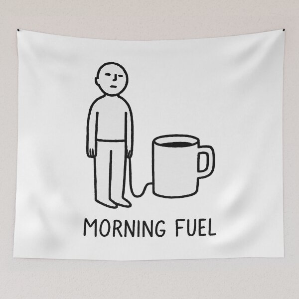 Item preview, Morning Fuel – Minimalist Coffee Lover Illustration designed and sold by OthersideCoffee.