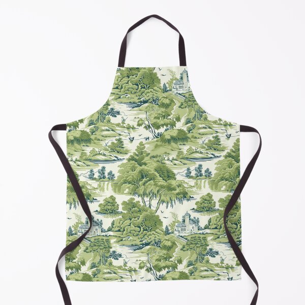 Item preview, Toile De Jouy Green Countryside Pattern | Rural Vintage Home Decor designed and sold by EvgeniiaSim.