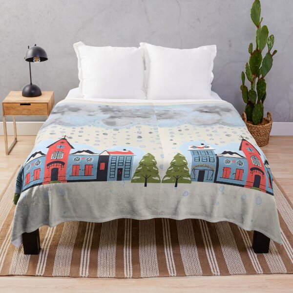 Item preview, Urban landscape in winter, only snow in pastel colors. designed and sold by Knock on my door.